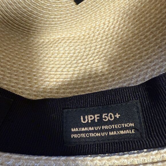 Eric Javits Packable Daphne Straw Fedora Hat Black Ribbon Vacation - Picture 8 of 9